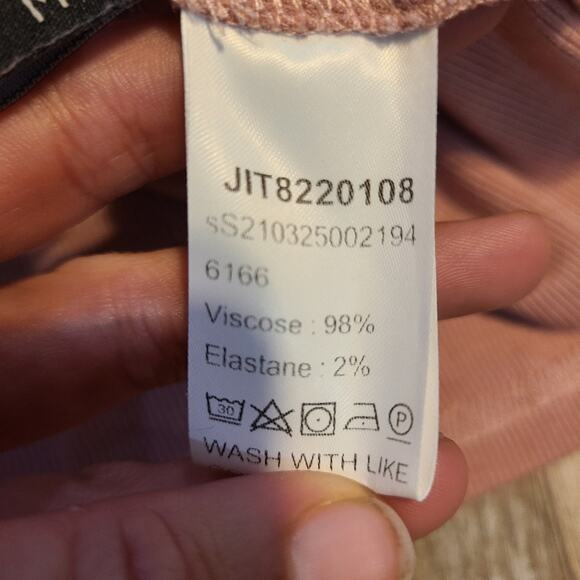 Unknown brand medium women's light salmon pink v-neck blouse - Picture 3 of 7